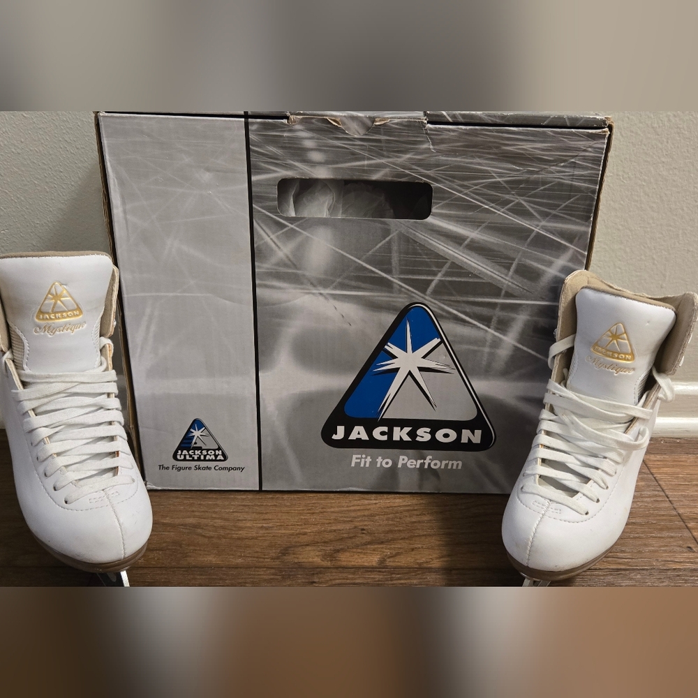 JACKSON White and Gold Girls Figure Skates